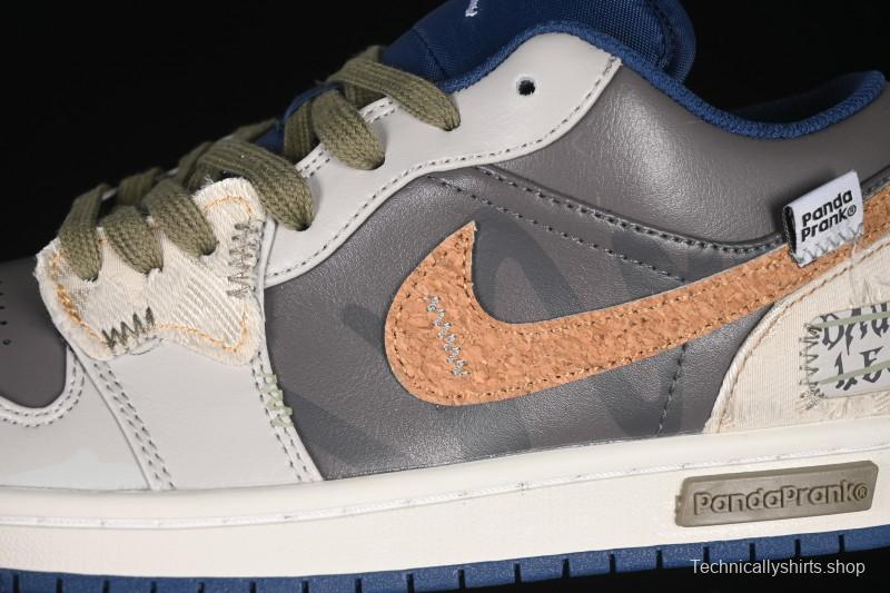 Nike Air Jordan 1 Low Retro Basketball Shoes Panda Mischief Pioneer Knight Brown Grey - 553558-414