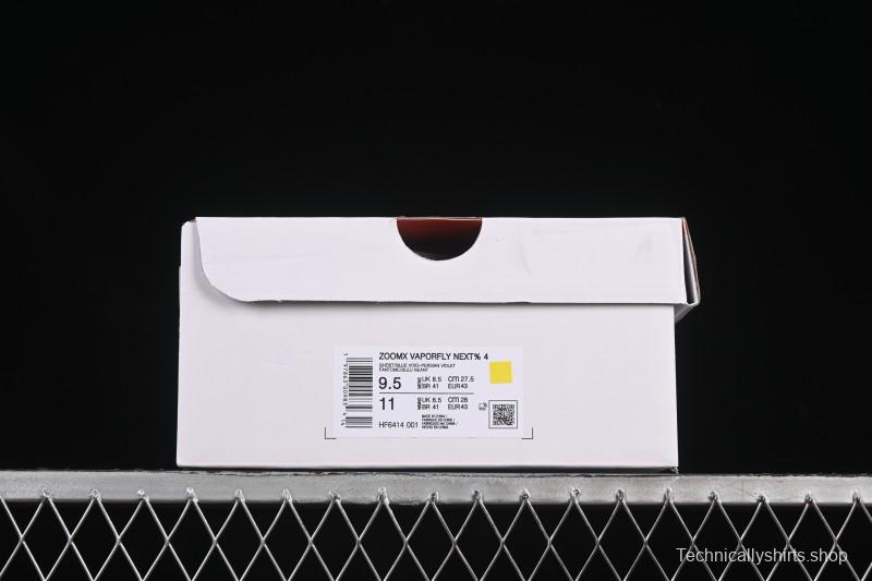 Nike ZoomX Vaporfly NEXT% 4 Marathon Series Road Racing Ultra-Light Cushion Running Shoes - HF6414-001