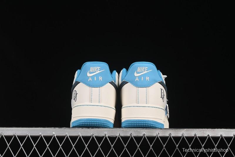 Nike Air Force 1 '07 Low Dior Collaboration Stone Blue Low-Top Casual Sneakers - KK1988-088