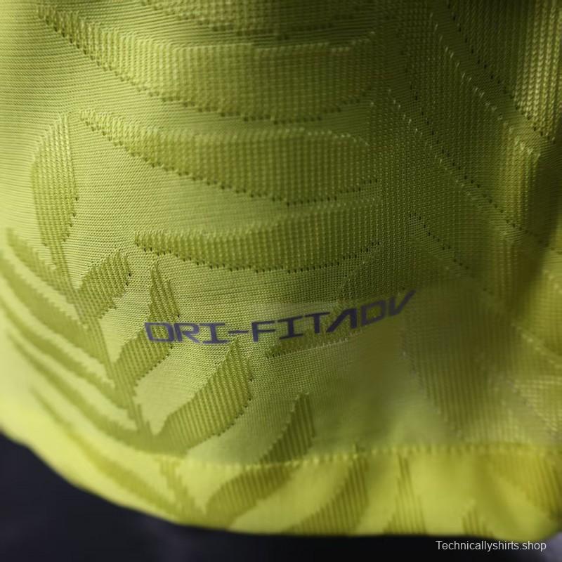 Player Version 2025 Brazil Yellow with Green Animal Pattern Jersey