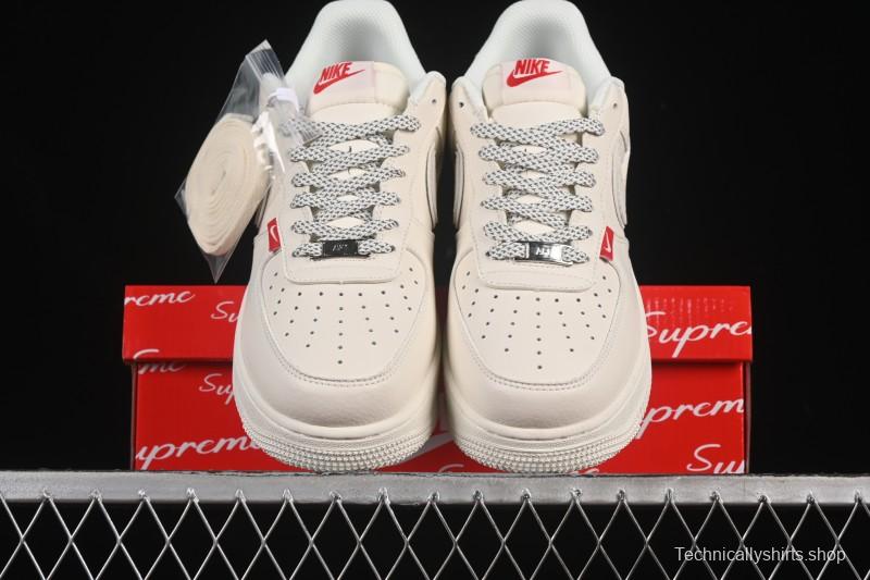 Nike Air Force 1 '07 Low Supreme Collaboration Versatile Beige Casual Sneakers - CS5288-011