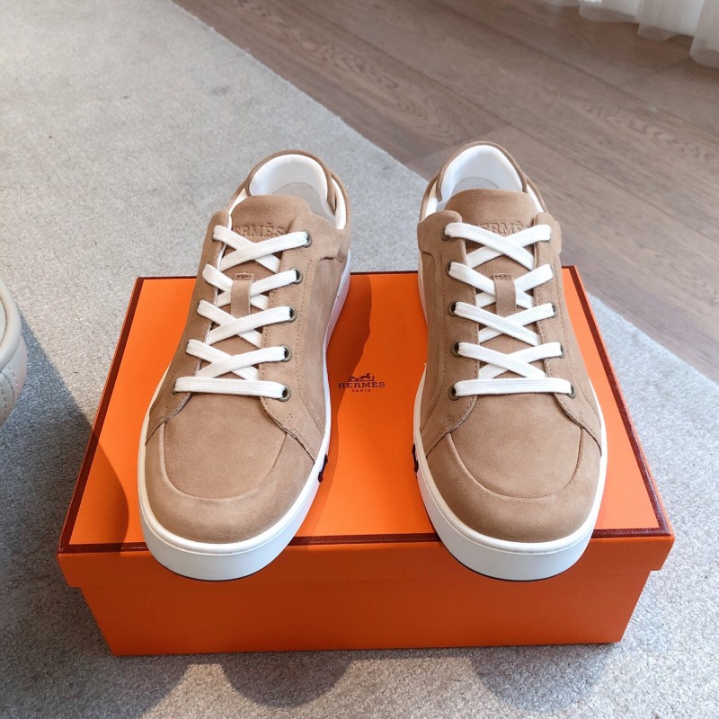 2025 Unisex H Beige White Suede Sneakers AS00380