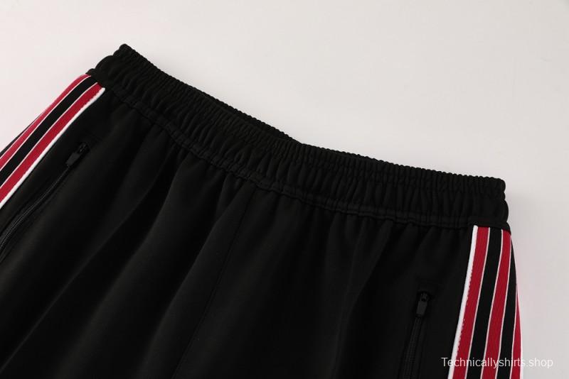 25/26 Manchester United Black Full Hoodie Zipper Jacket +Long Pants