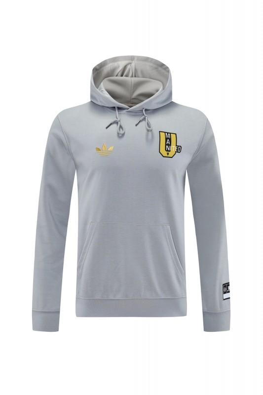 25/26 Manchester United Hooide Grey Full Zipper Jacket + Long Pants