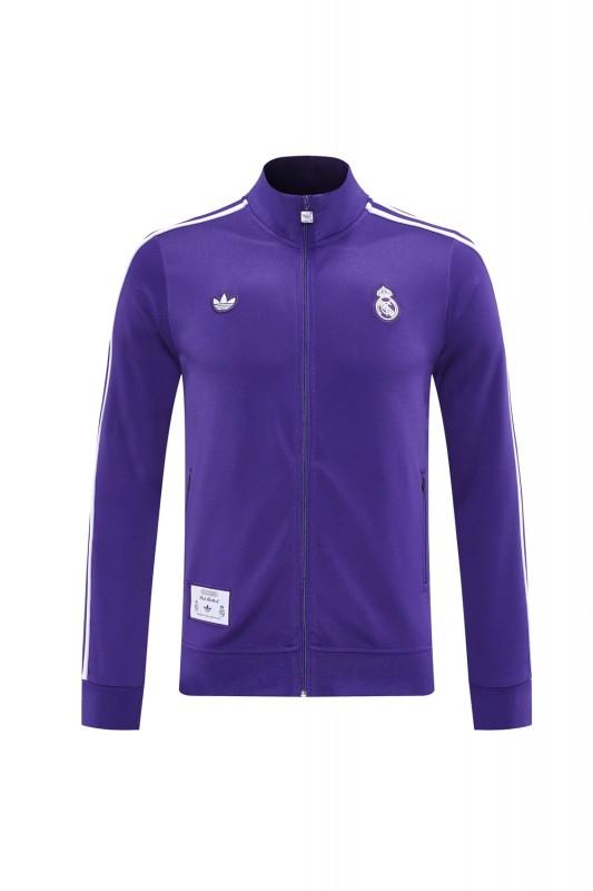 25/26 Real Madrid Purple Full Zipper Jacket +Long Pants