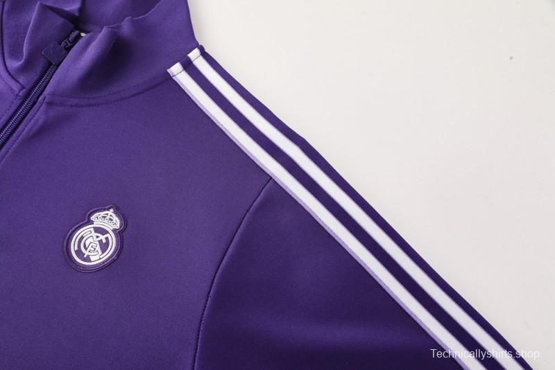 25/26 Real Madrid Purple Full Zipper Jacket +Long Pants
