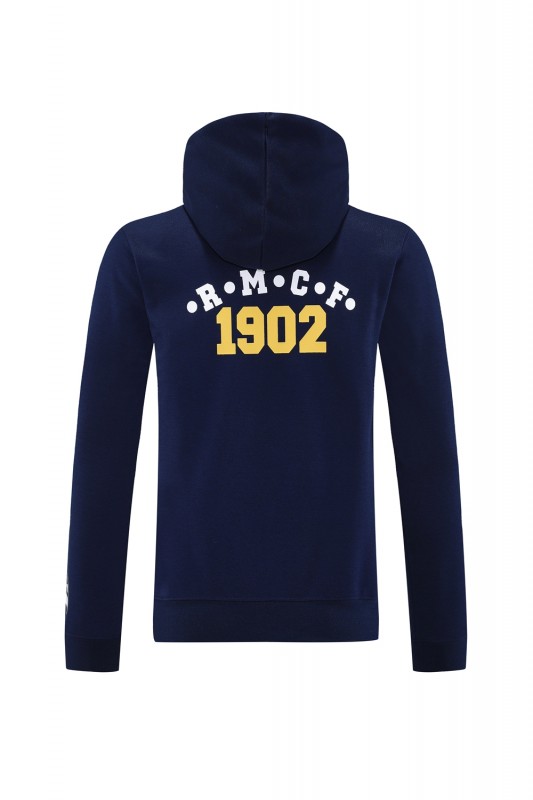 25/26 Real Madrid Navy Hoodie Full Zipper Jacket + Long Pants