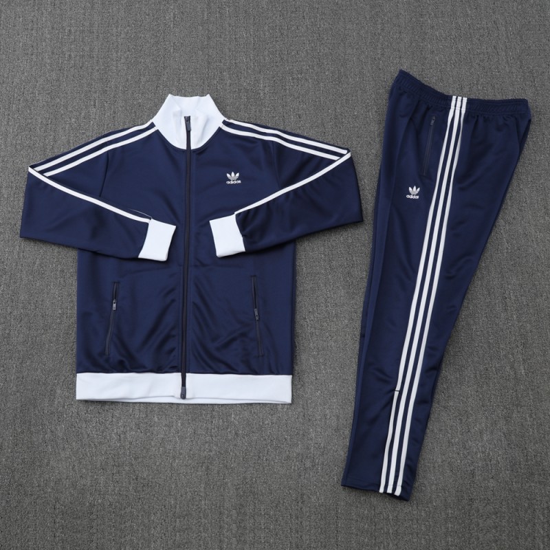 2025 Adidas Original Navy Full Hoodie Zipper Jacket +Long Pants