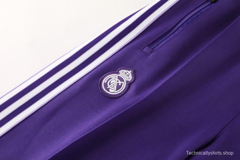 25/26 Real Madrid Purple Full Zipper Jacket +Long Pants
