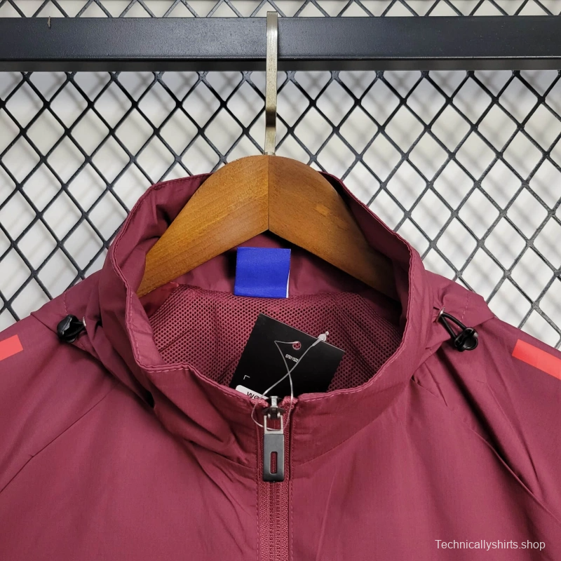 25/26 Bayern Munich Jacket Wine Windbreaker