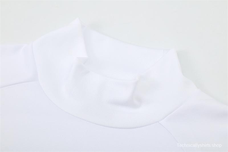 Retro 16/17 Real Madrid White Half Zipper Jacket