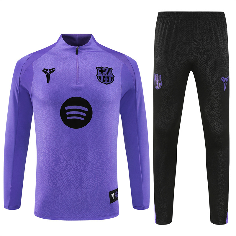 25/26 Barcelona Purple Joint Edition Half Zipper Jacket+Long Pants