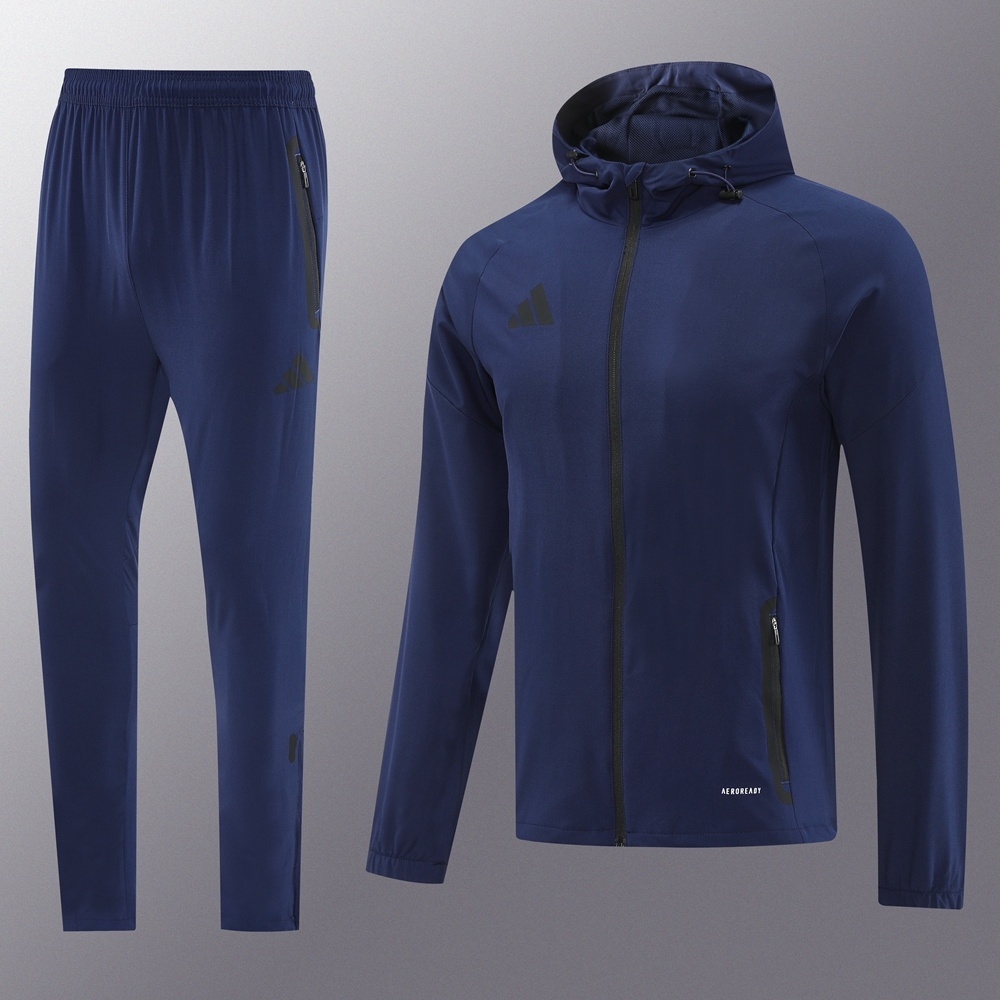 25/26 Adidas Navy Hoodie Full Zipper Jacket + Long Pants