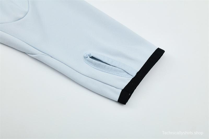 Retro 04/05 Real Madrid Light Grey Half Zipper Jacket