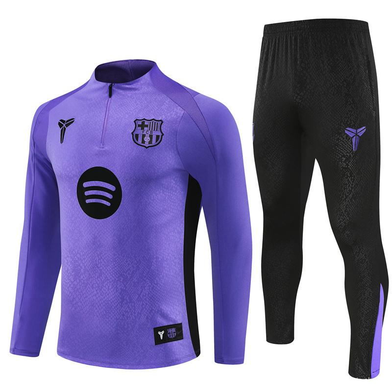 25/26 Barcelona Purple Joint Edition Half Zipper Jacket+Long Pants