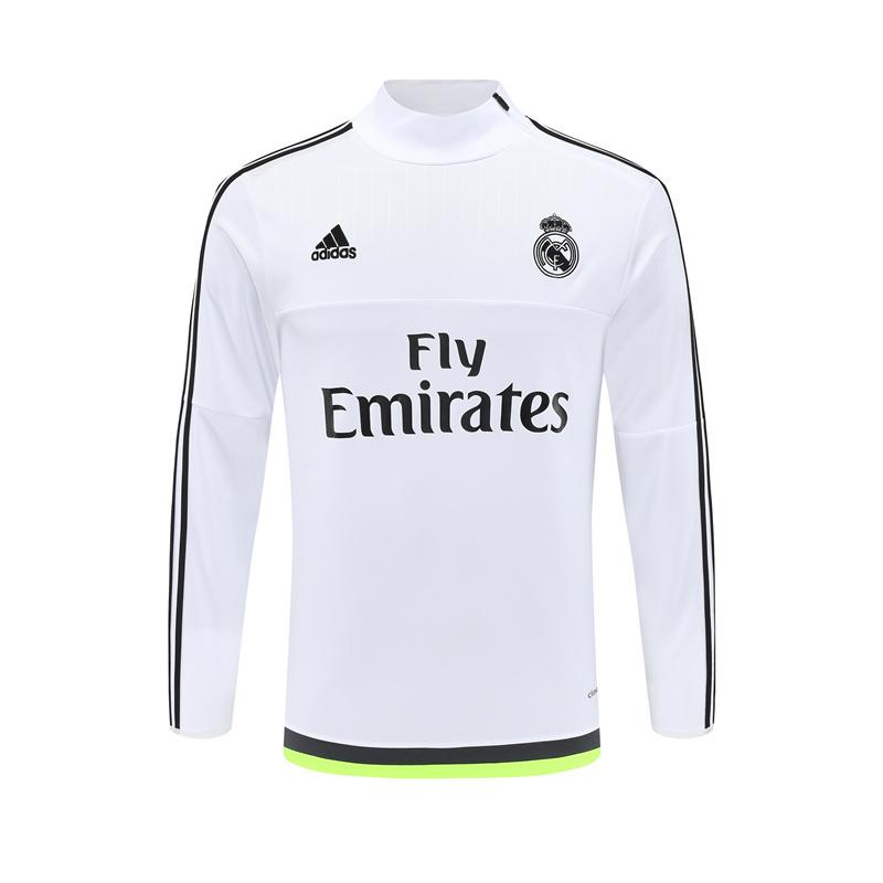 Retro 15/16 Real Madrid White Half Zipper Jacket
