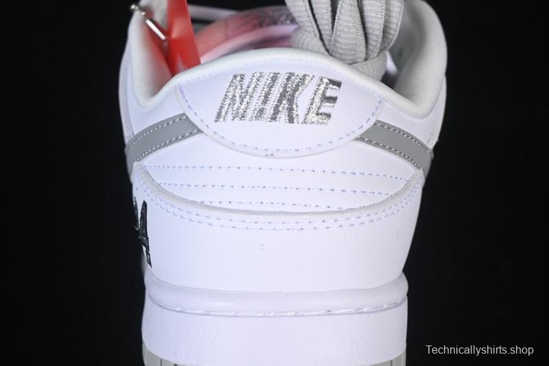 Nike Supreme x Dunk SB Dunk Low White Low-Top Casual Skate Shoes - HQ8487-100