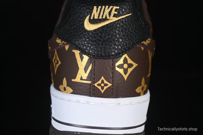 Nike Air Force 1 '07 Low LV Collaboration Classic White Brown Casual Sneakers - CZ3986-004