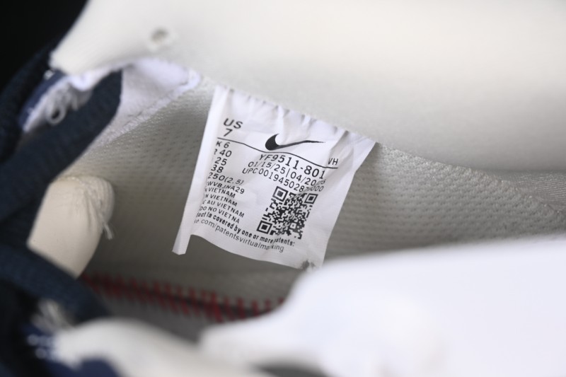 Nike Air Force 1 '07 Low Supreme Collaboration White Blue Wine Red Casual Sneakers - YF9511-801