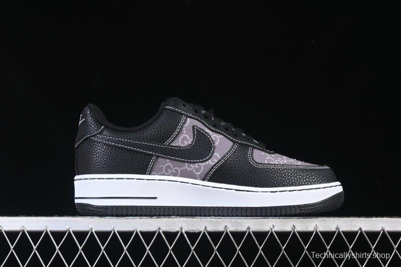 Nike Air Force 1 '07 Low Gucci Collaboration Litchi Grain Print Casual Sneakers - AH8462-002
