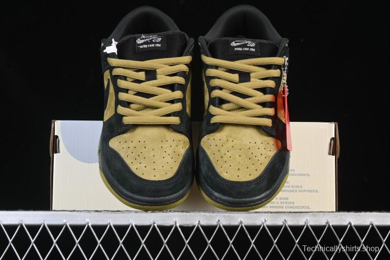 Nike Supreme Dunk SB Dunk Low Brown Yellow Casual Skate Shoes - HQ8487-300