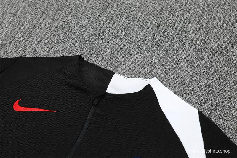 Player Version 25/26 PSG Black T90 Half Zipper Jacket+Long Pants