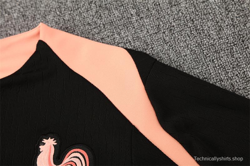 Player Version 25/26 France Black Half Zipper Jacket+Long Pants