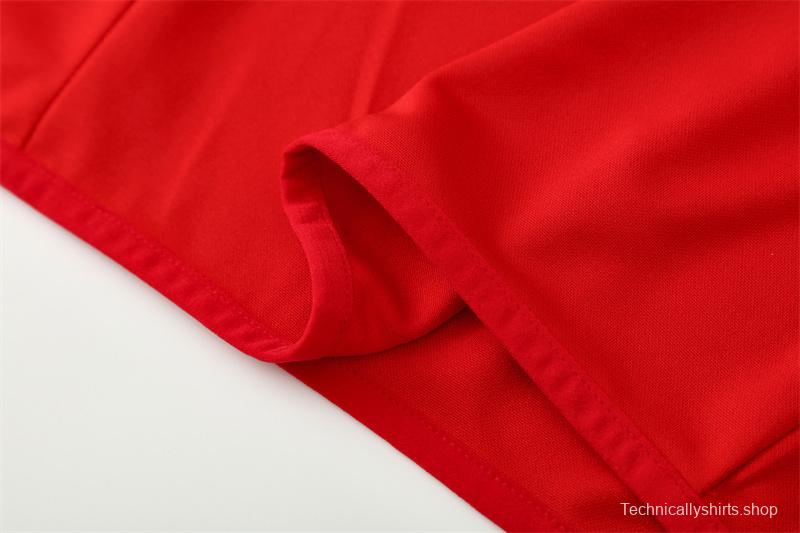 Retro 02/03 Manchester United Red Half Zipper Jacket