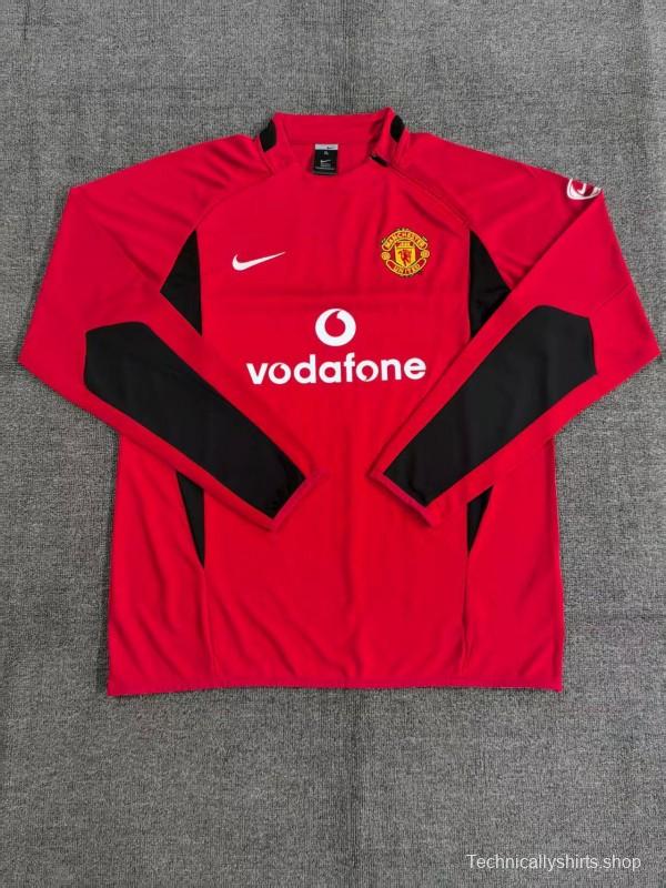Retro 02/03 Manchester United Red Half Zipper Jacket