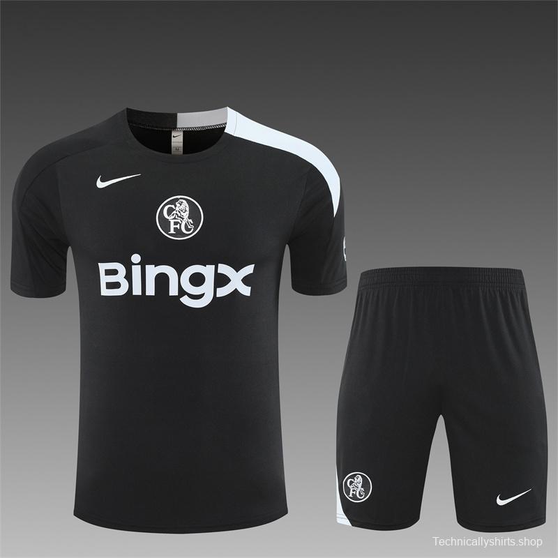 25/26 Chelsea Black T90 with XS Short Sleeve+Soccer Shorts