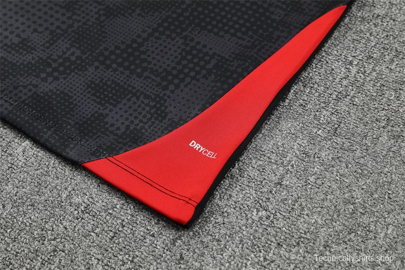 25/26 AC Milan Black Camouflage Half Zipper Jacket+Long Pants