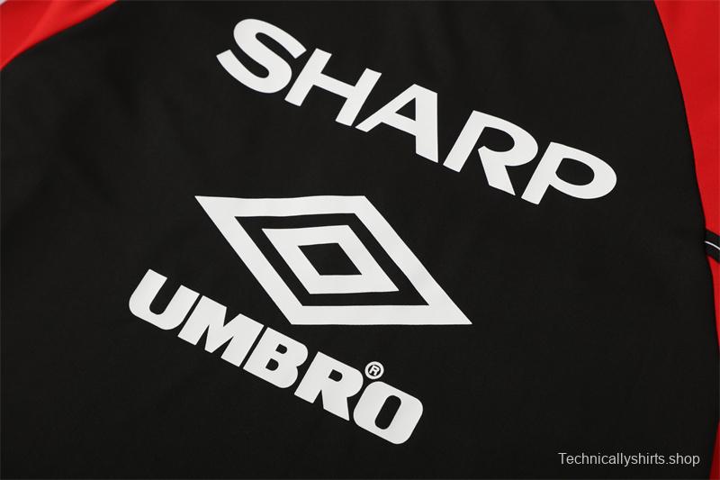 Retro 98/99 Manchester United Black Half Zipper Jacket