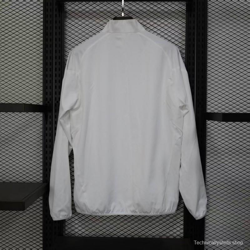 25/26 Real Madrid WHITE Windbreaker (with Inner Lining)