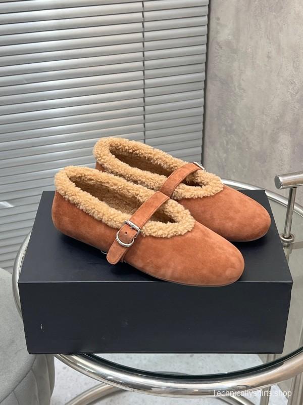 Alaia Fall/Winter 2025 Wool Mary Jane Ballet Flats - KFY00310