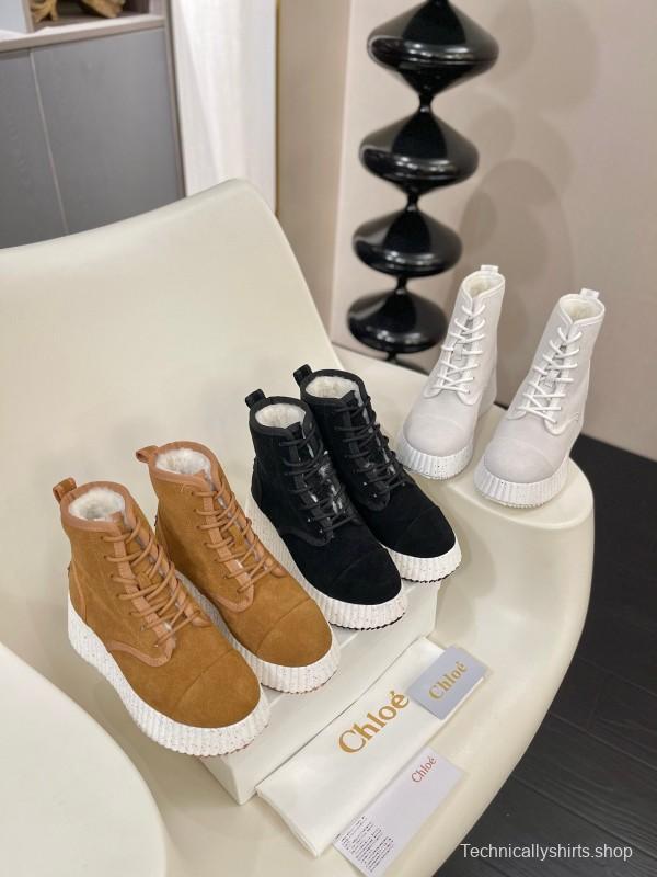 Chloe 2025 SS New Snow Boots with Imported Suede and Genuine Wool - LY00350