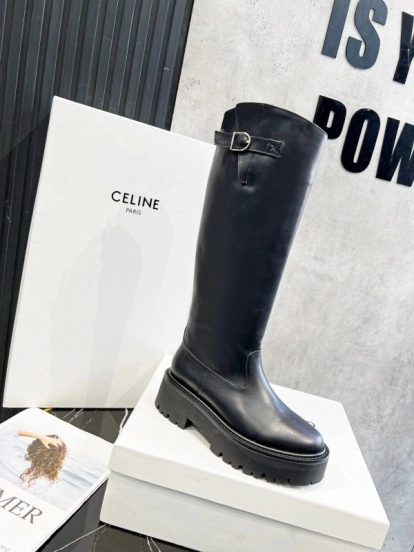 Celine 2025/SS Belt Buckle Knee High Boots - LY00420