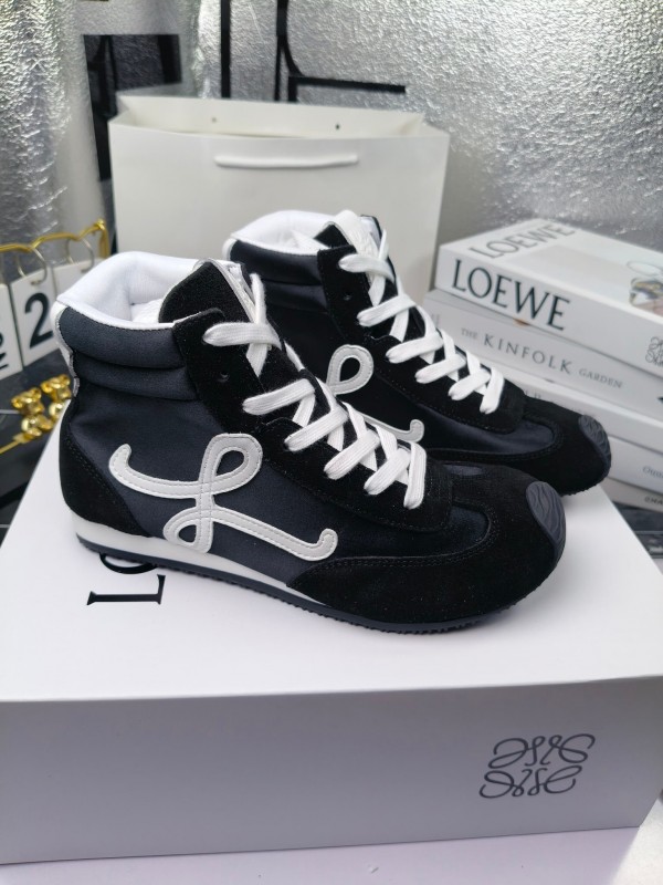LOEWE High-Top German Training Sneakers Retro Fashion Casual White Shoes - LY00330