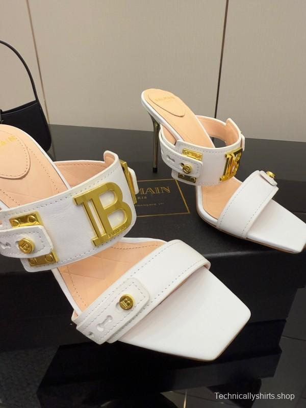 Balmain 2025 SS Metal Heel High Heel Sandals - KFY00320