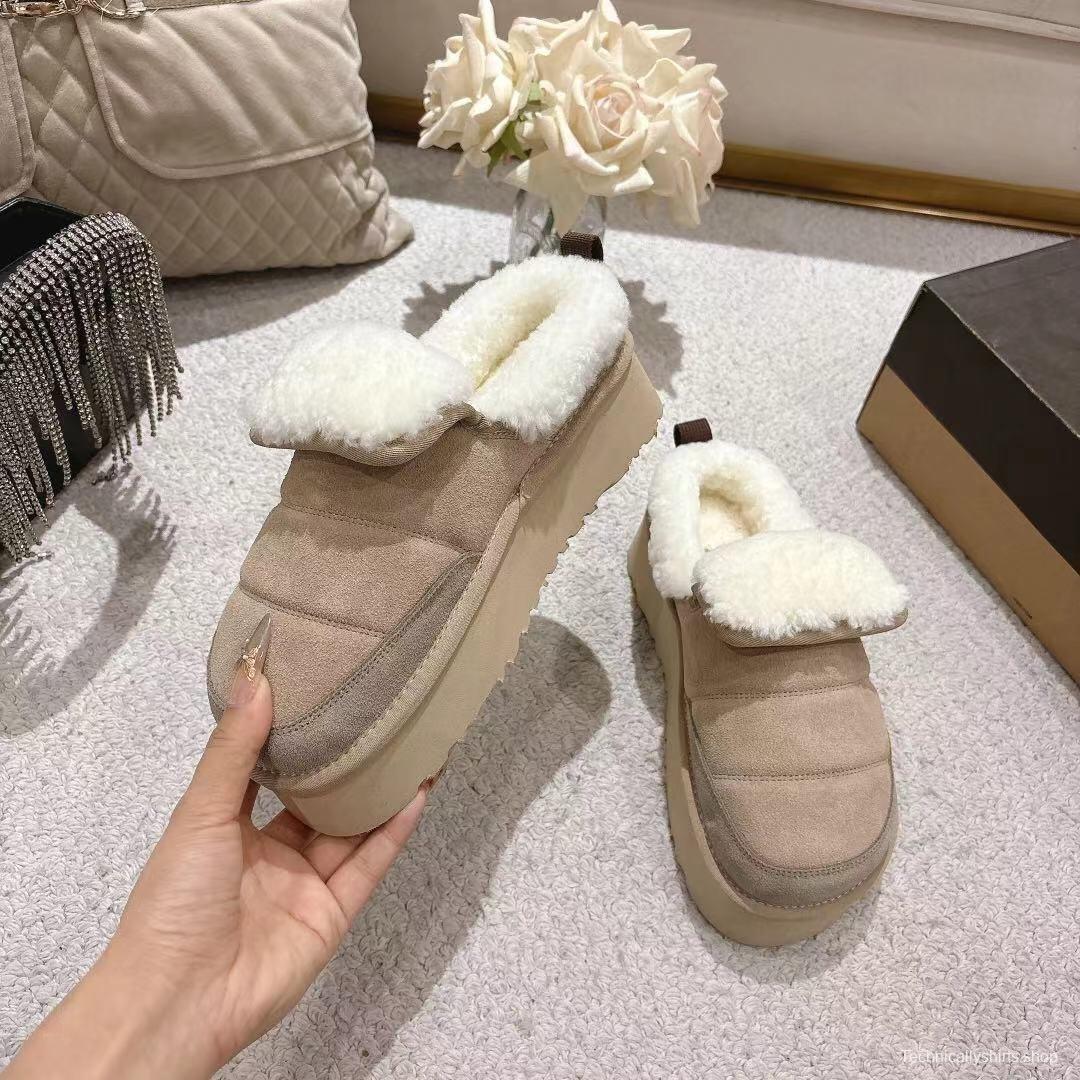 UGG 2025SS Michelin Caterpillar Slippers with Turned Fur Collar - LY00
