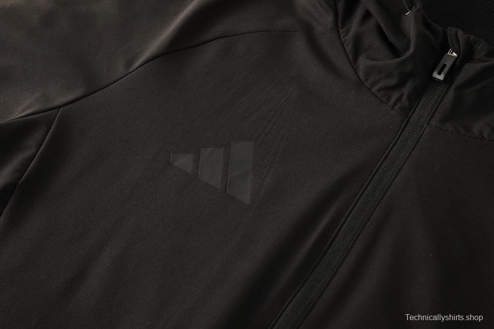 2025 Adidas Black Half Zipper Jacket+Long Pants S-2XL