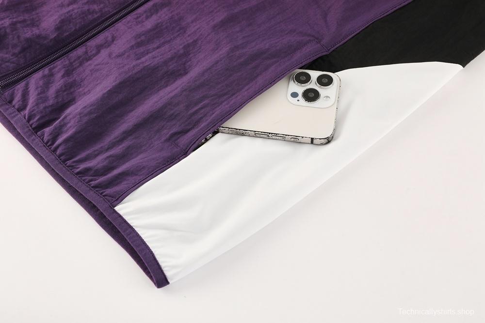 25/26 Manchester United Purple S-2XL Half Zipper Jacket+Long Pants