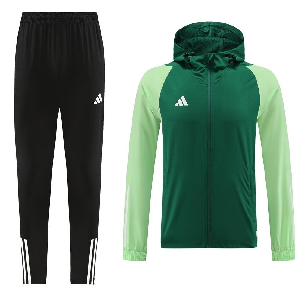 2025 Adidas Green Half Zipper Jacket+Long Pants S-2XL