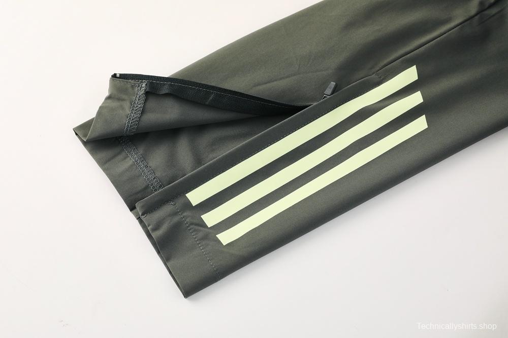 25/26 Real Madrid Light Green Half Zipper Jacket+Long Pants S-3XL