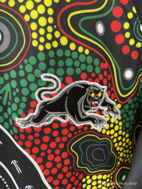 25/26 Penrith Panthers Black with Indigenous Art Design Jersey