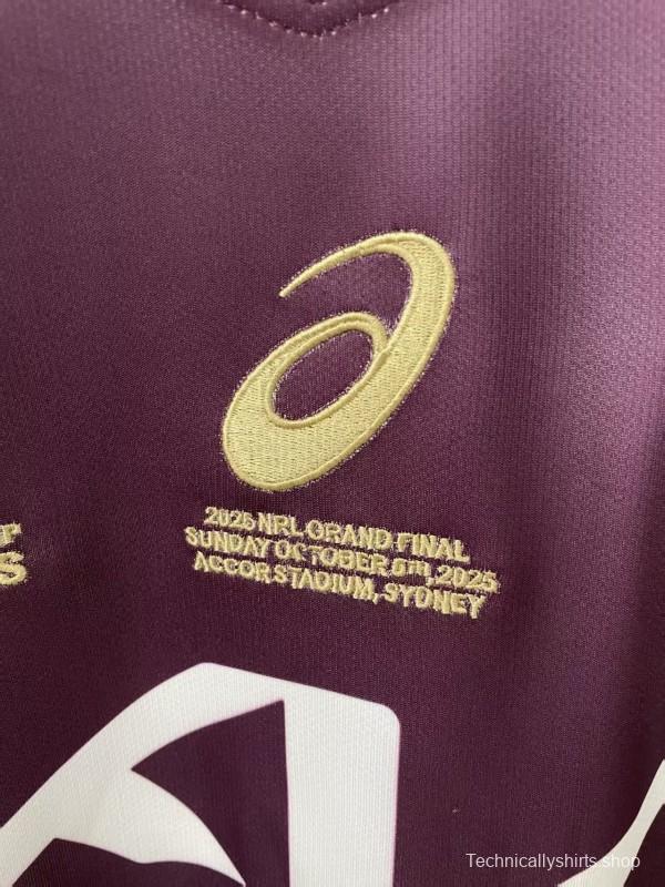 25/26 Brisbane Broncos  Maroon with Gold Stripes and 2025 Premiers Commemorative Champion Jersey