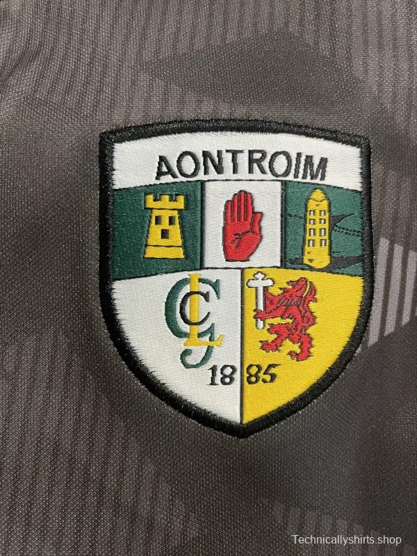 25/26 Antrim GAA Black with Amber and Red Sleeves Jersey