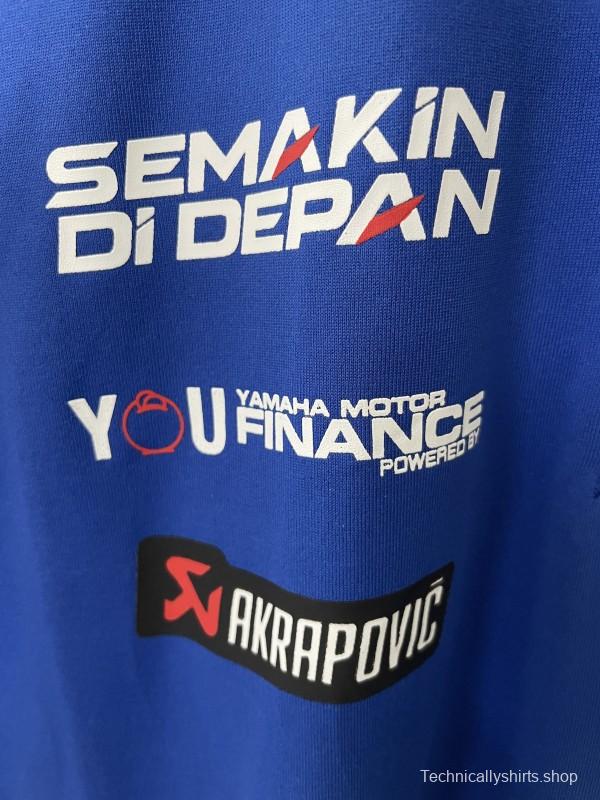 2025 F1 Yamaha Racing Team Blue and Navy Polo Jersey with Multiple Sponsors