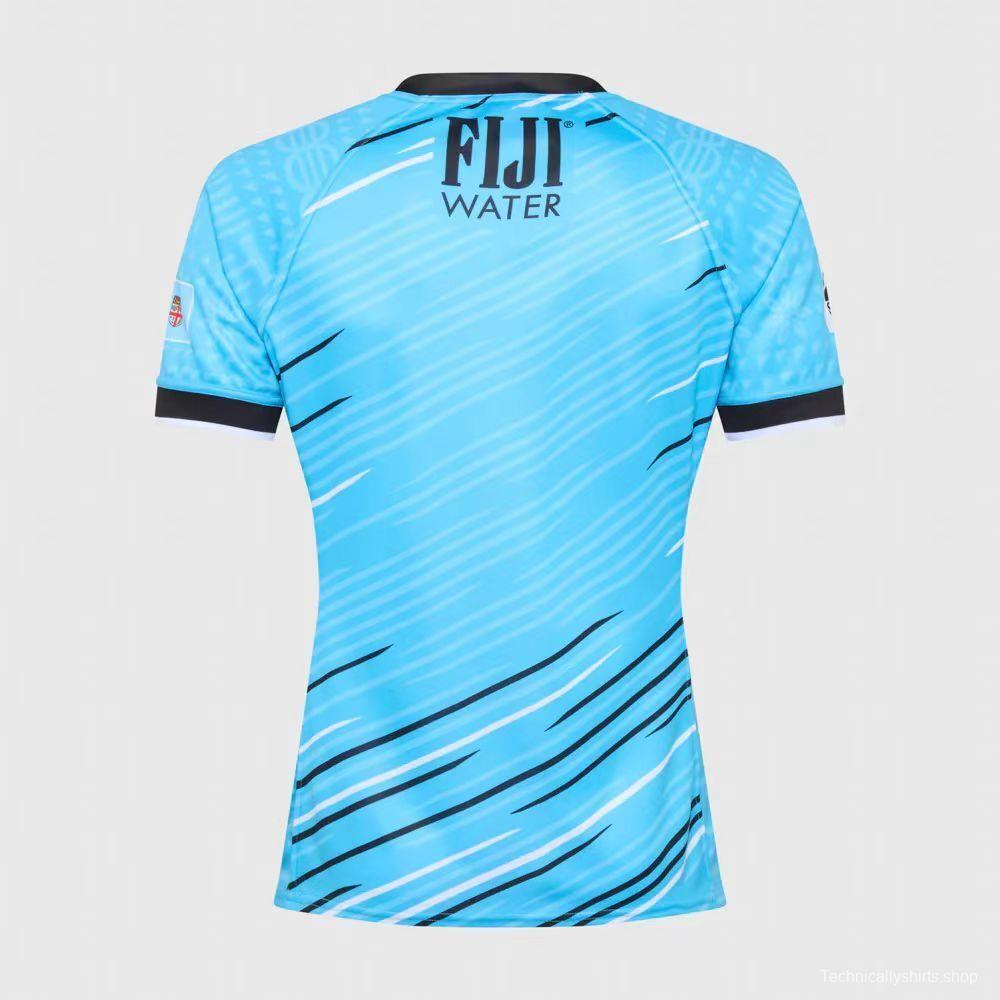 2025 Fiji 7s Sky Blue with Ocean Wave Pattern Jersey