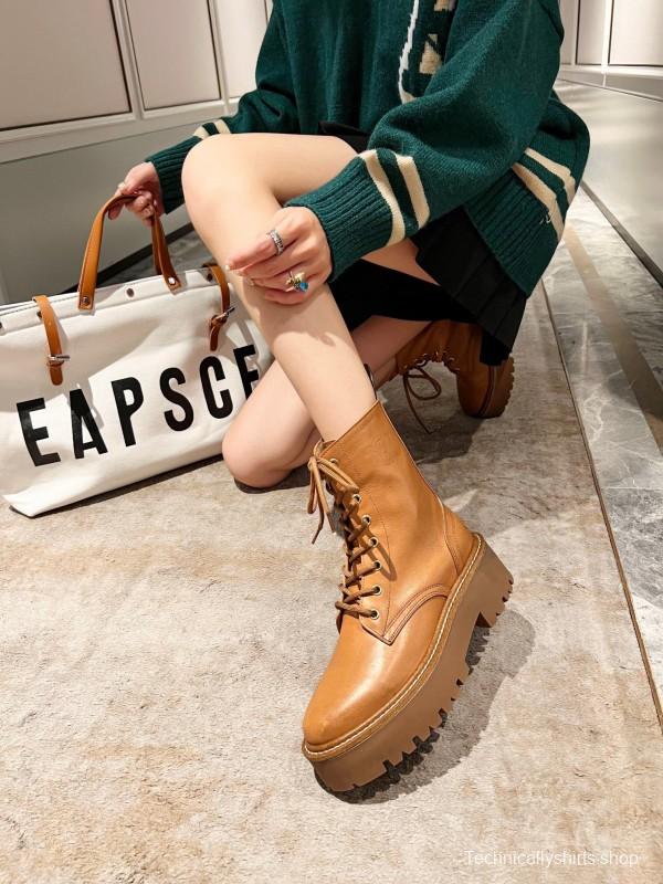 CELINE Triomphe Thin Strap Platform Ankle Boots - L Y00320