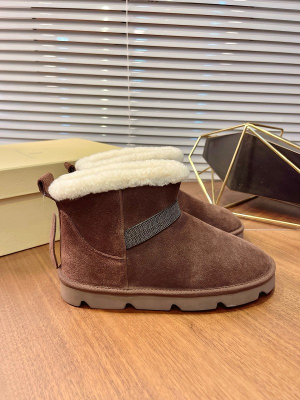 Brunello Cucinelli Winter New Snow Boots Sheepskin Bun Boots - AS00350